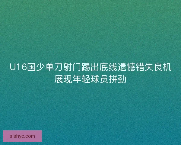 U16国少单刀射门踢出底线遗憾错失良机展现年轻球员拼劲 U16国少单刀射门踢出底线遗憾错失良机展现年轻球员拼劲