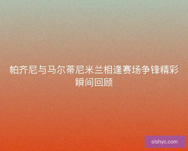 帕齐尼与马尔蒂尼米兰相逢赛场争锋精彩瞬间回顾