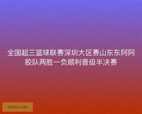 全国超三篮球联赛深圳大区赛山东东阿阿胶队两胜一负顺利晋级半决赛 全国超三篮球联赛深圳大区赛山东东阿阿胶队两胜一负顺利晋级半决赛